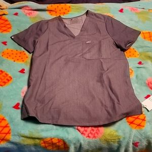 Figs Catalina One Pocket Small Scrub Top Grey
